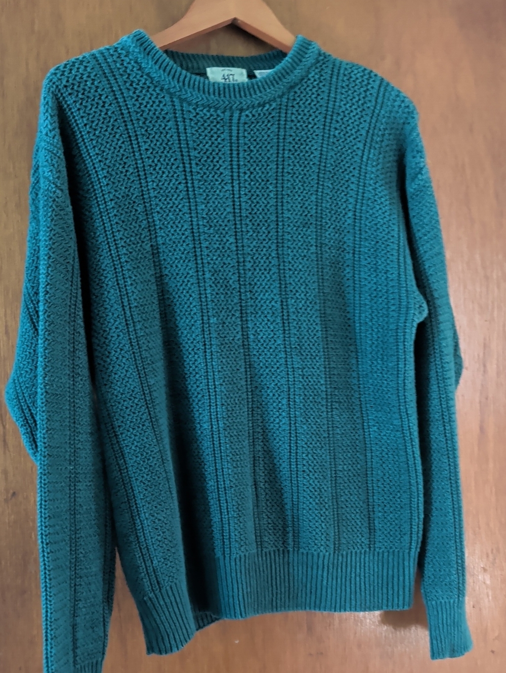 Hunter Green Knit Crewneck Sweater - 417 Van Heusen